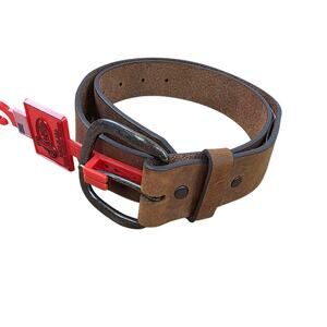 Justin Work Belt Mens Size 32 Leather Brown 232BD Made in USA NWT Distressed